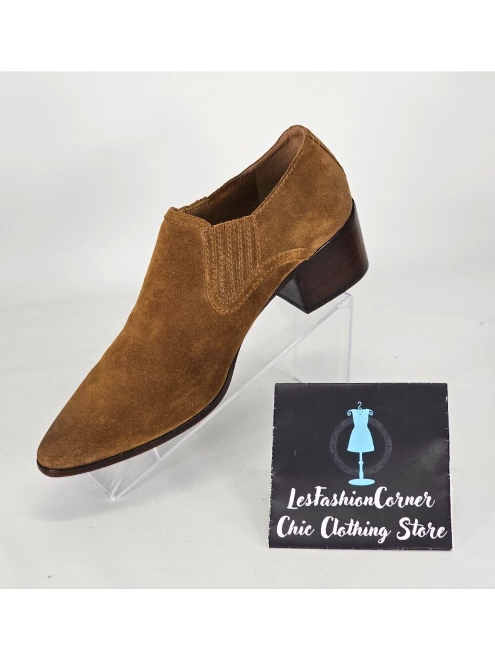 FRYE Eleanor Women's Brown Suede Leather Western Heel Ankle Boots Size 9 181 - Picture 16 of 16